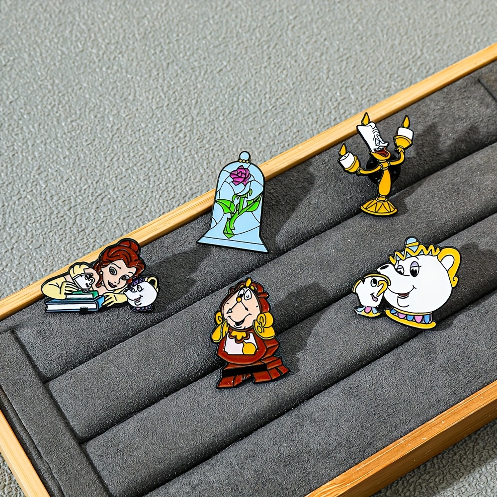 Healing Anime Mrs Potts Enamel Pins Metal Badges - Set of 6